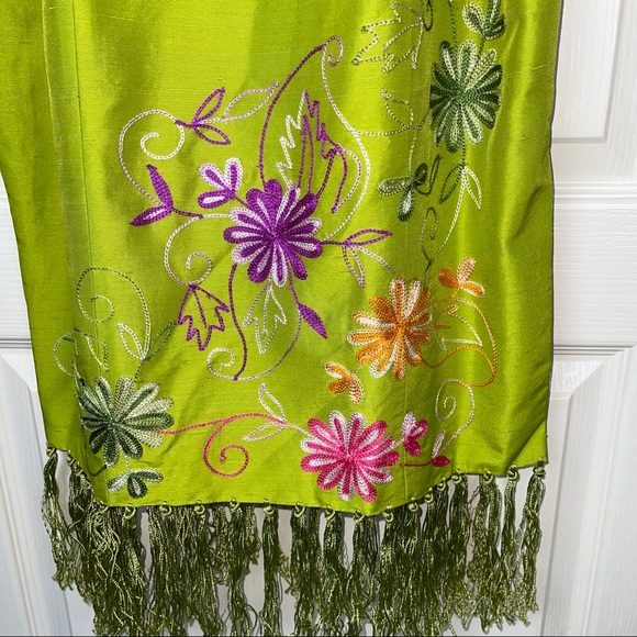 Stunning lime green dress by geometry size 6 like new - Picture 7 of 8